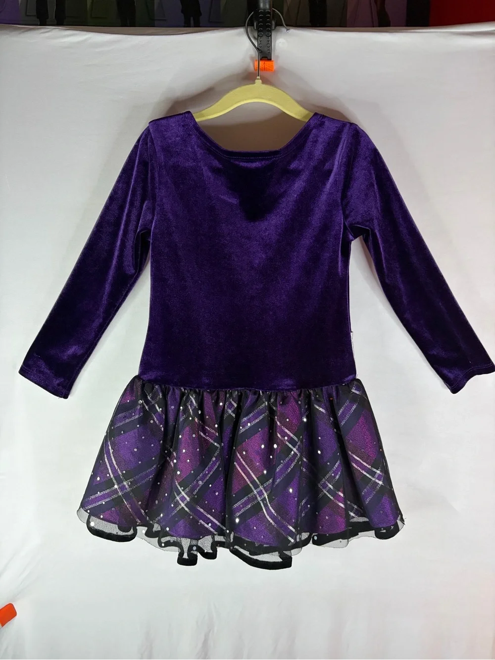Bonnie Jean Girls Size 5 Purple Velvet Holiday Dress Silver Bow Sparkle EUC