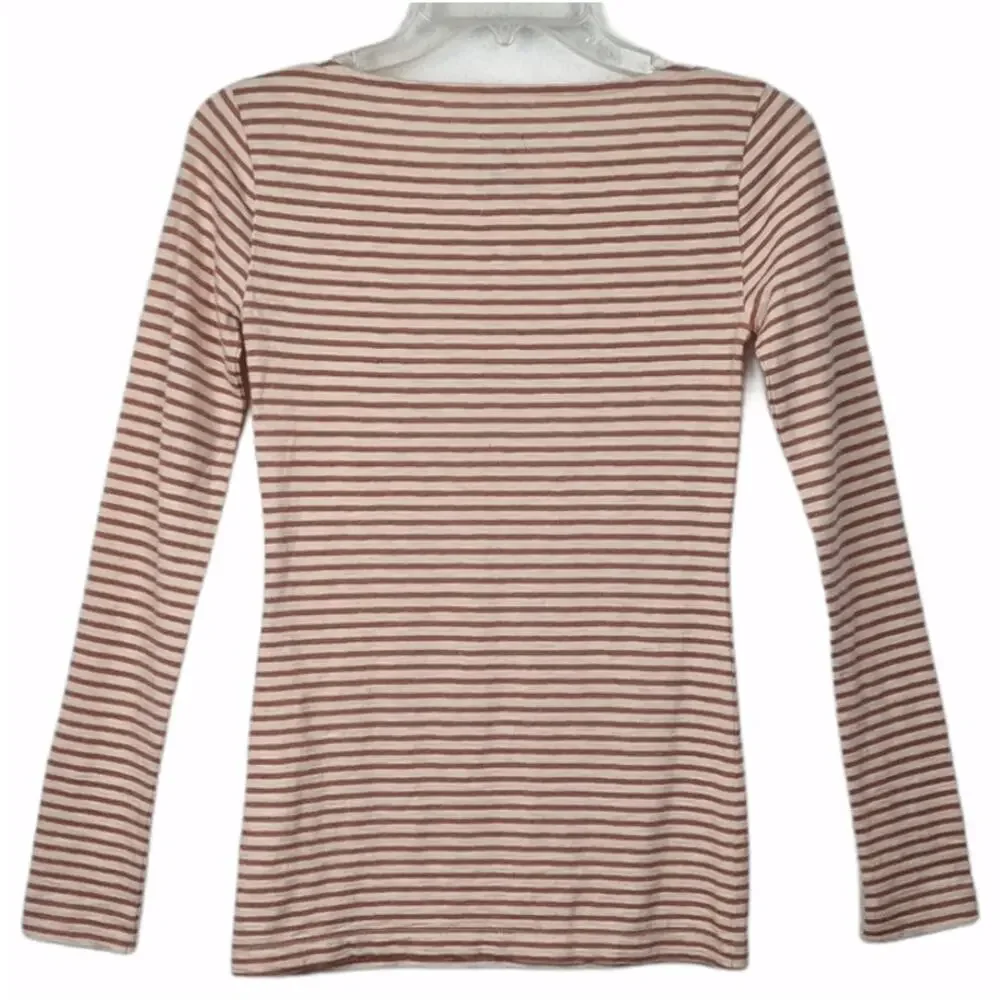 J Crew Artist Metallic Striped Long Sleeve Tee XXS