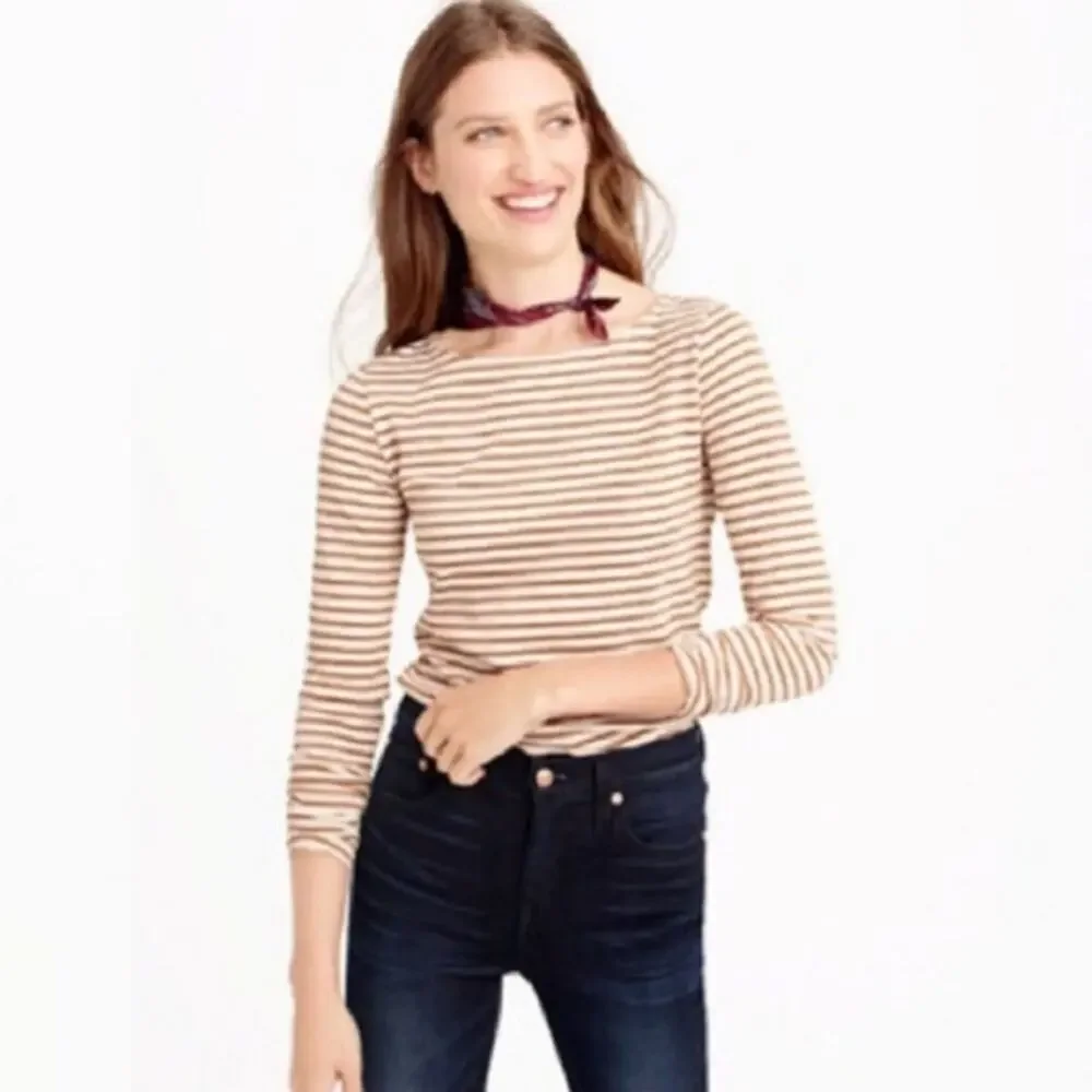 J Crew Artist Metallic Striped Long Sleeve Tee XXS