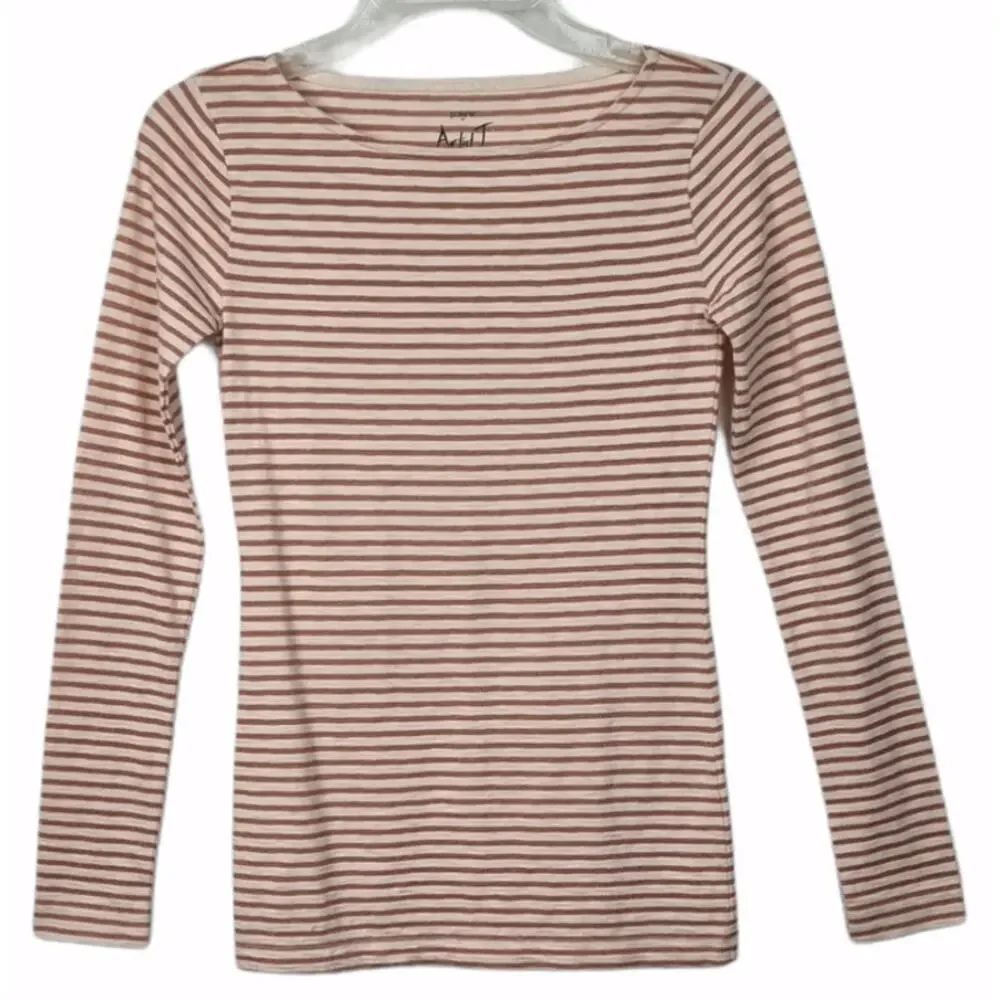 J Crew Artist Metallic Striped Long Sleeve Tee XXS