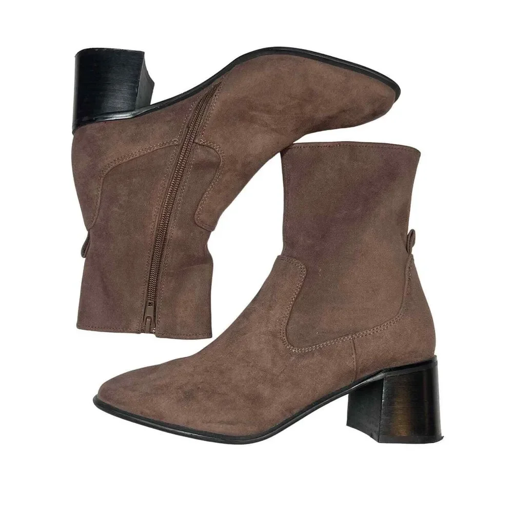 Jeffrey Campbell Brown Suede Ankle‎ Boots Size 8.5