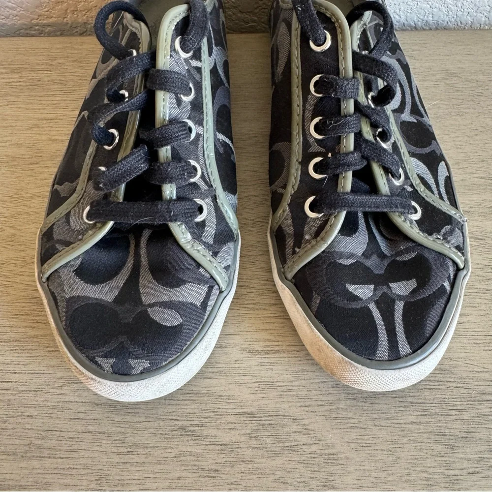 Coach Black and Gray Signature Canvas Sneakers