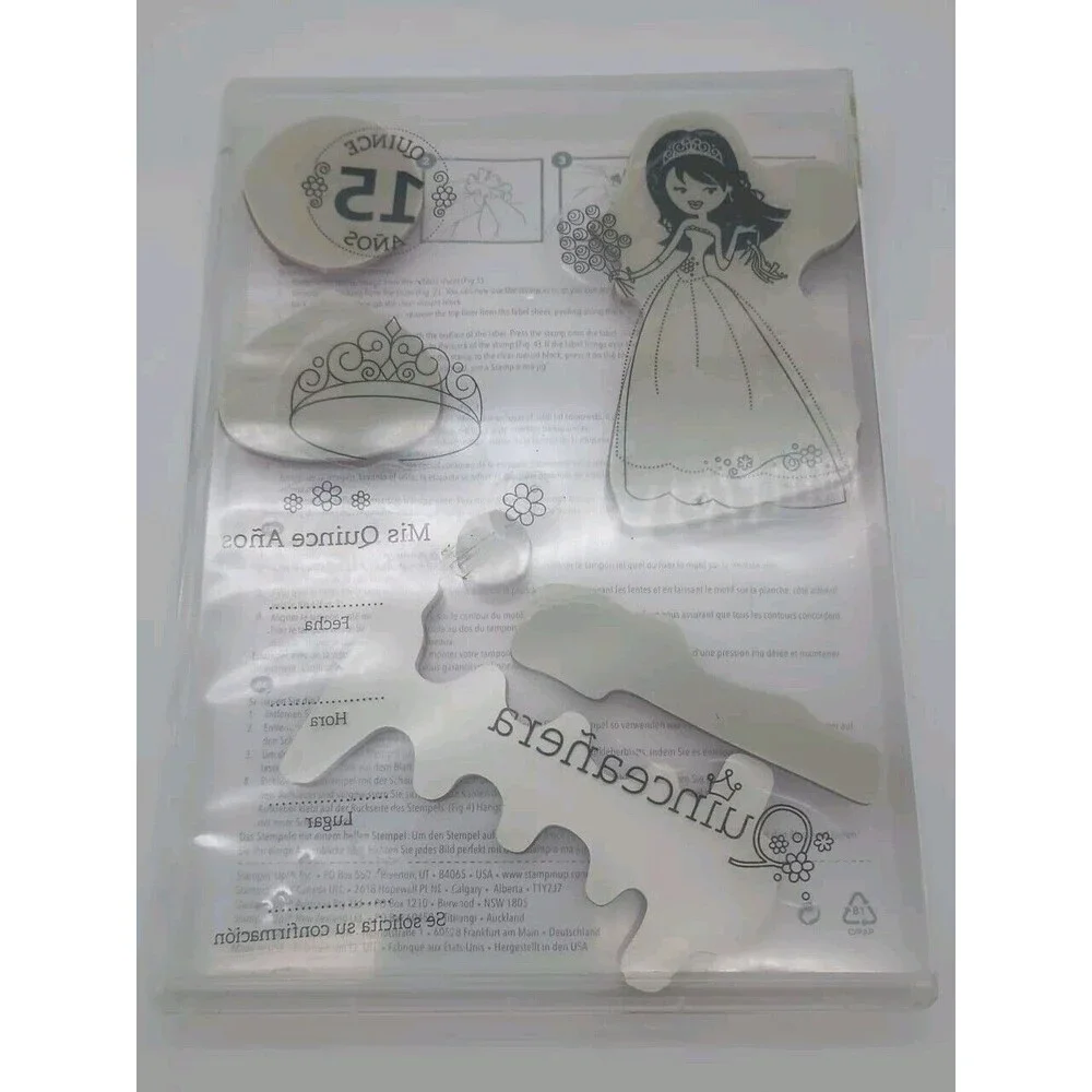 Stampin Up Quinceanera Stamp Set Bride Wedding Princess Crown 15 Years Spanish