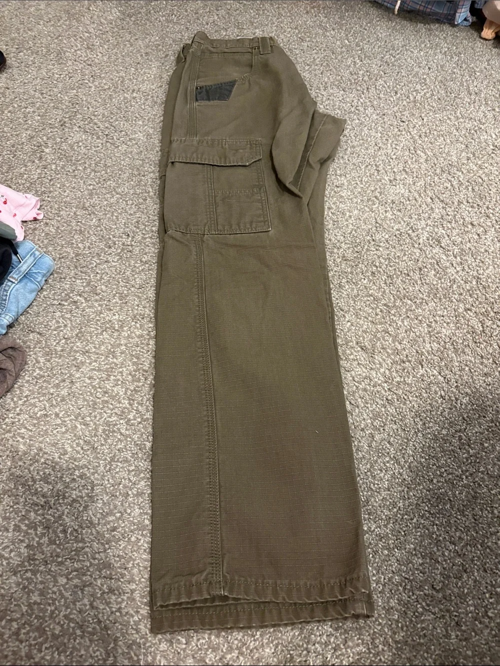 Men's Olive Utility Cargo Pants with Side Flap Pocket