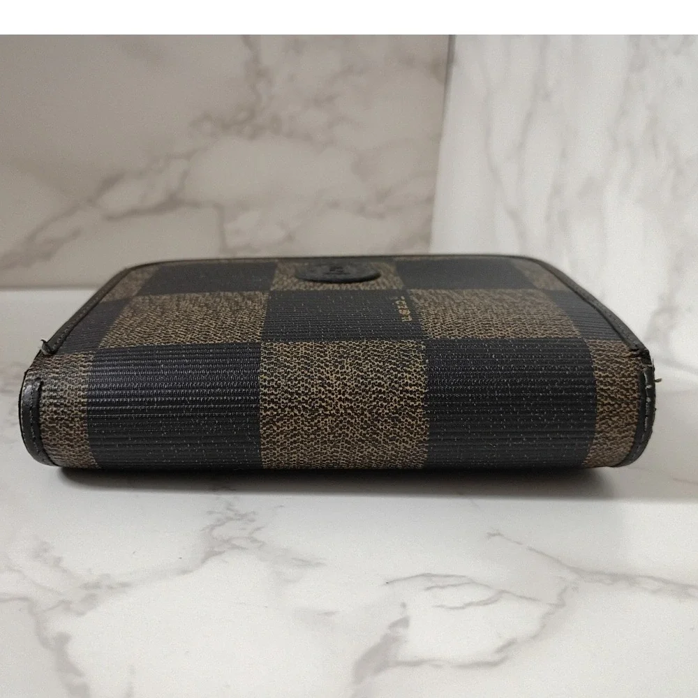 FENDI Vintage Peguin Compact Tri-Fold Leather Wallet