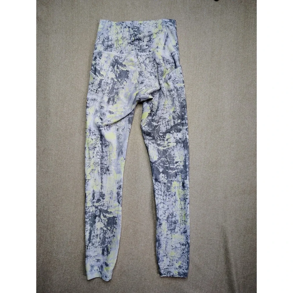 Lululemon Wunder Train High Rise Tight Pockets Cinder Grain Smoked Spruce Sz 4