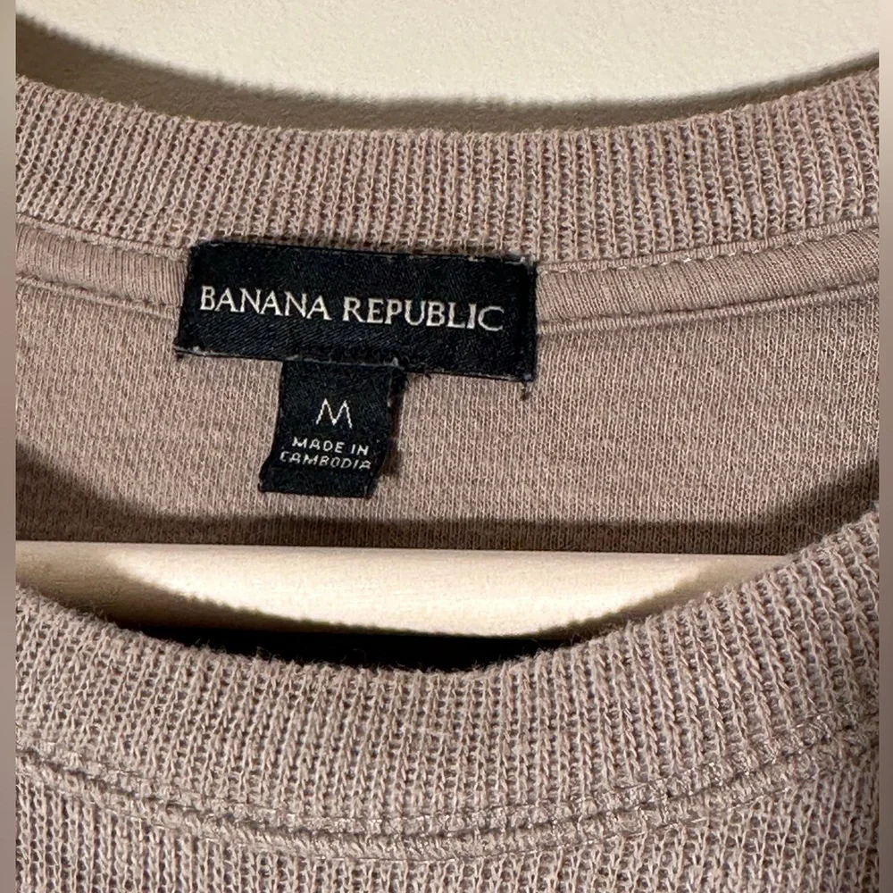 Banana Republic Crewneck Sweater Men’s Medium Taupe Textured