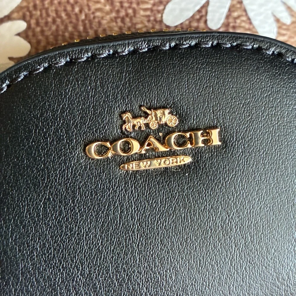 COACH key holder,COACH Coin purse,Coach Black and Brown Daisy Key Holder
