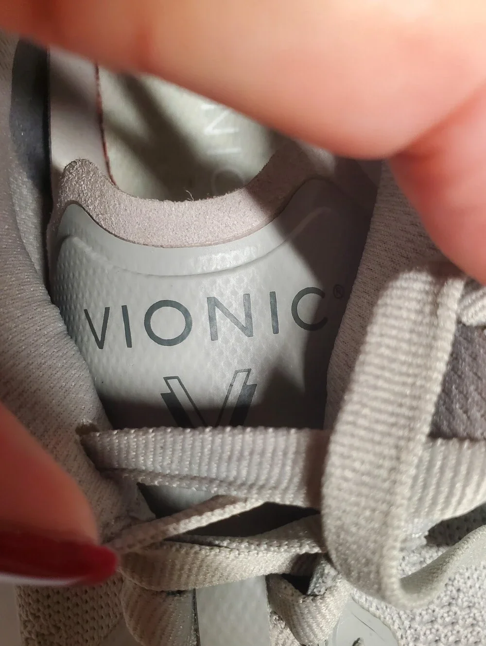 Vionic Women's Walk Max Gray Knit Athletic Sneakers with Mint Sole Size 7