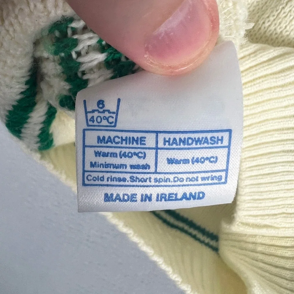 VTG Ireland‎ Knit Sweater Mens Large Acrylic 1990s Shamrock Crest St Patricks