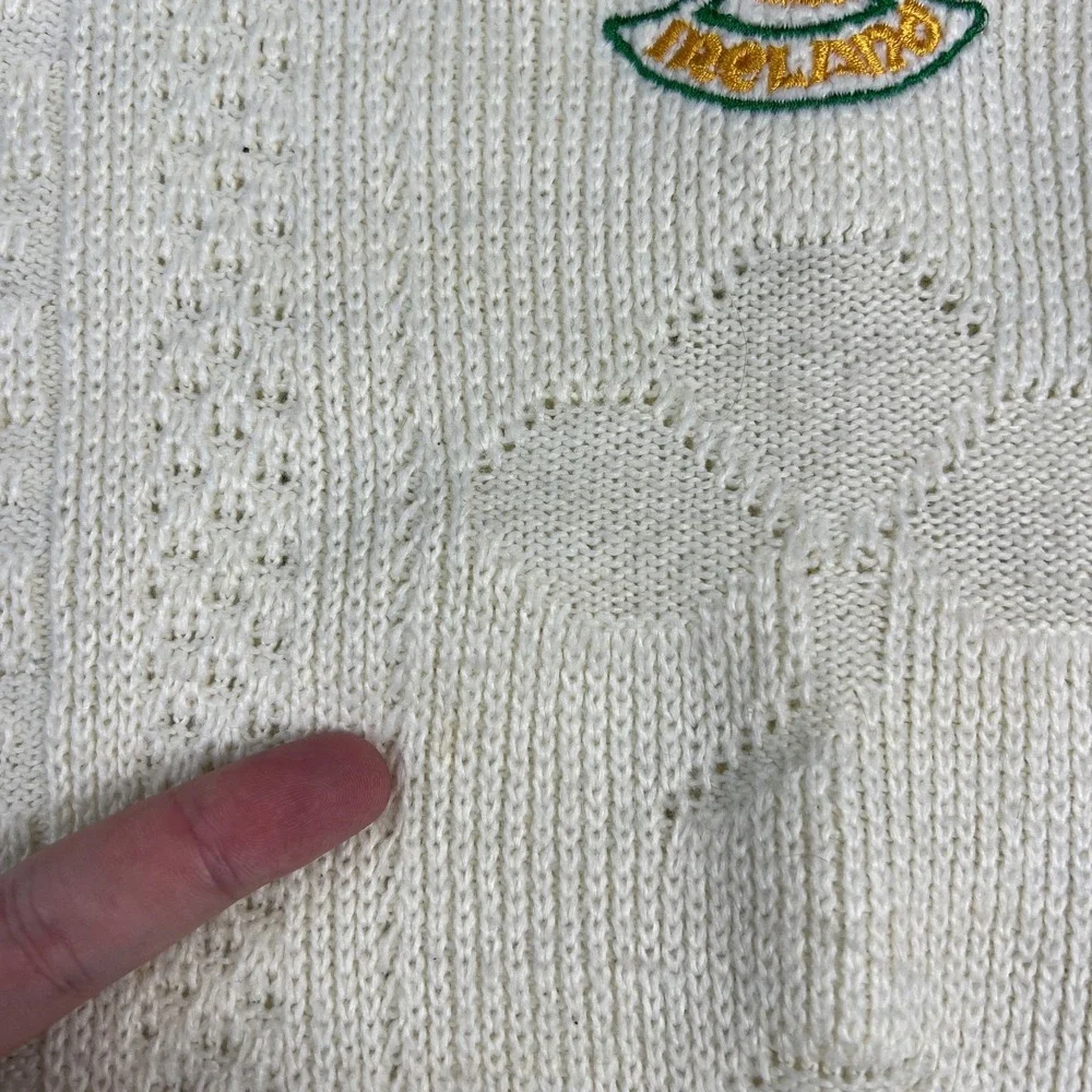 VTG Ireland‎ Knit Sweater Mens Large Acrylic 1990s Shamrock Crest St Patricks