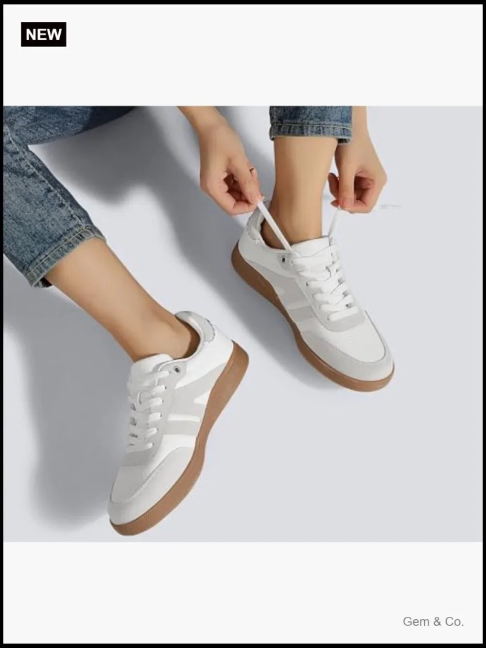 Women Retro Gum Sole Sneakers Casual Tennis Skate Shoe Genuine Leather Walking