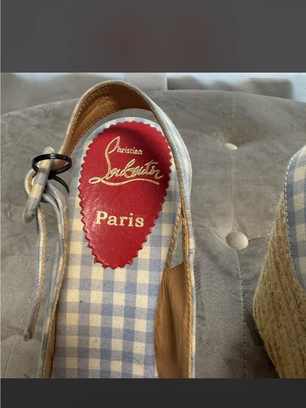Christian Louboutin gingham wedge