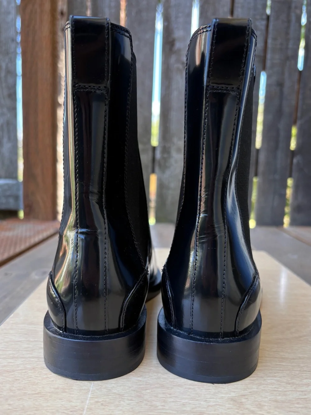Everlane Wm’s Patent Black Leather The Chelsea Boot In Sz 8