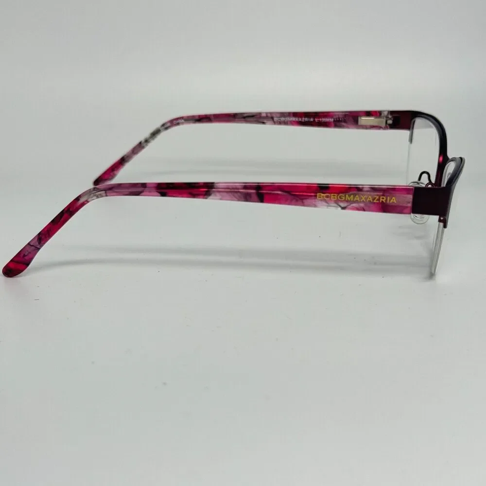 BCBG Maxazria Cat Eye Half Rim Frame Eyeglasses Kana‎ Wine 53 17 135 H13468