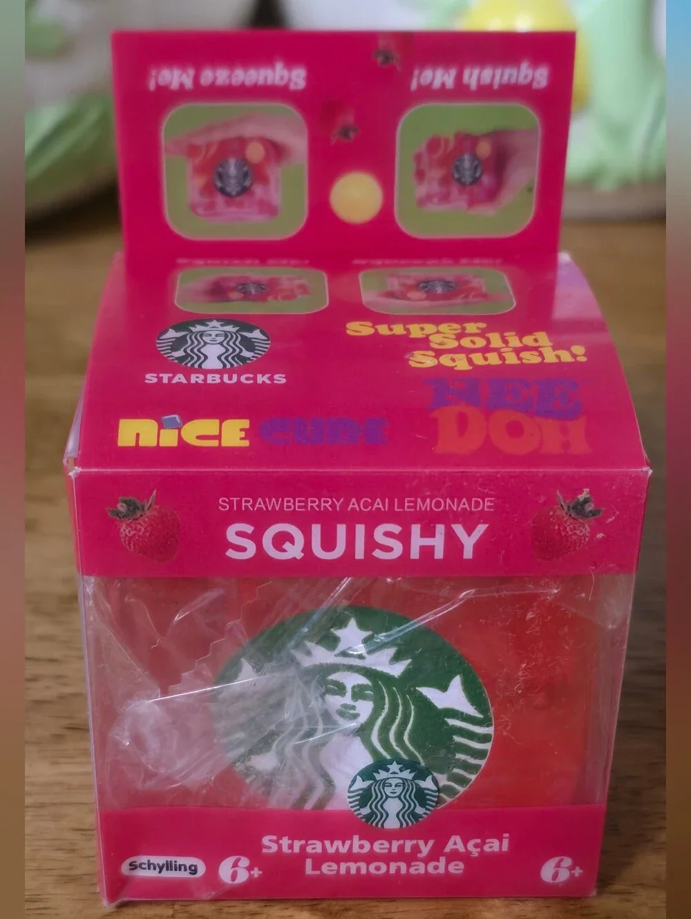 Starbucks Strawberry Acai Lemonade Squishy - Pink Cube