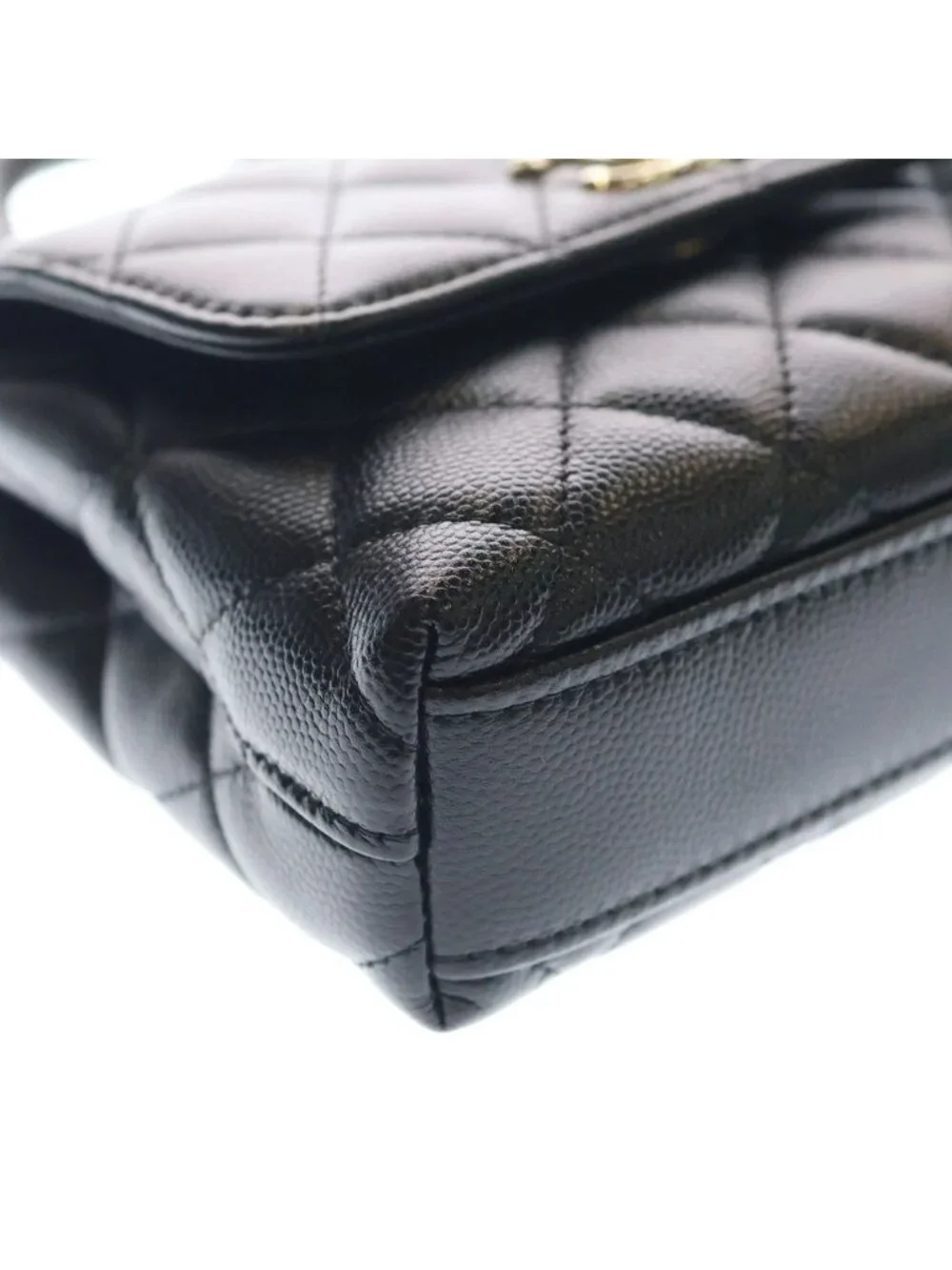 Chanel Coco Handle Xxs 2-Way Chain Shoulder Bag Black Caviar Leather Gold