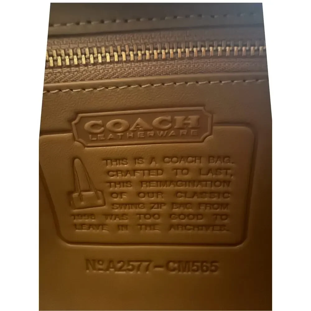 Coach Swing Zip Bag 1998 Re-Edition Tan Glove-Tanned Leather NWT Shoulder Bag