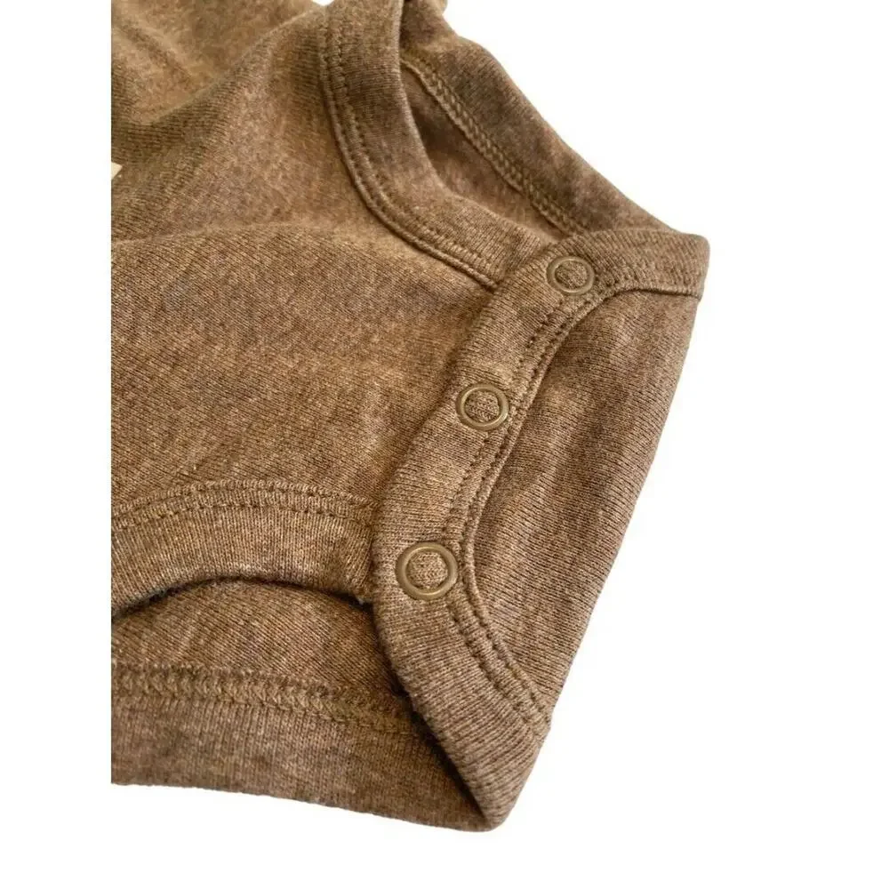 3M Carter's Brown Football One Piece Long Sleeve Top NEW