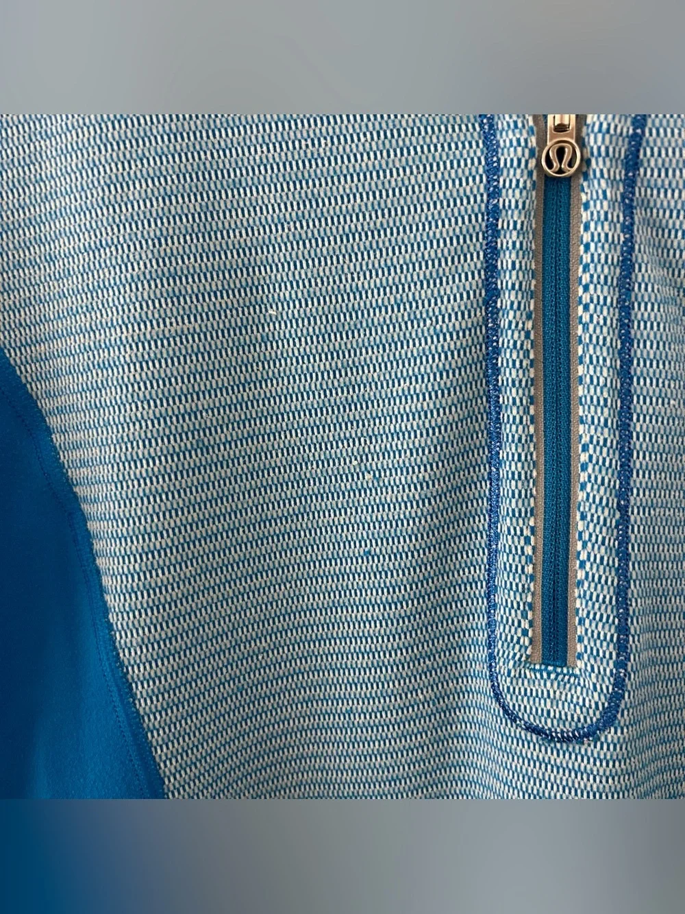 Lululemon Run U-Turn Half Zip Pullover Reversible Pique Blue Women’s Size 12 ?
