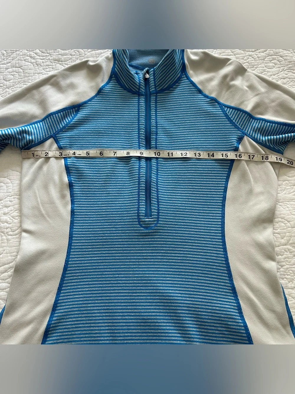 Lululemon Run U-Turn Half Zip Pullover Reversible Pique Blue Women’s Size 12 ?