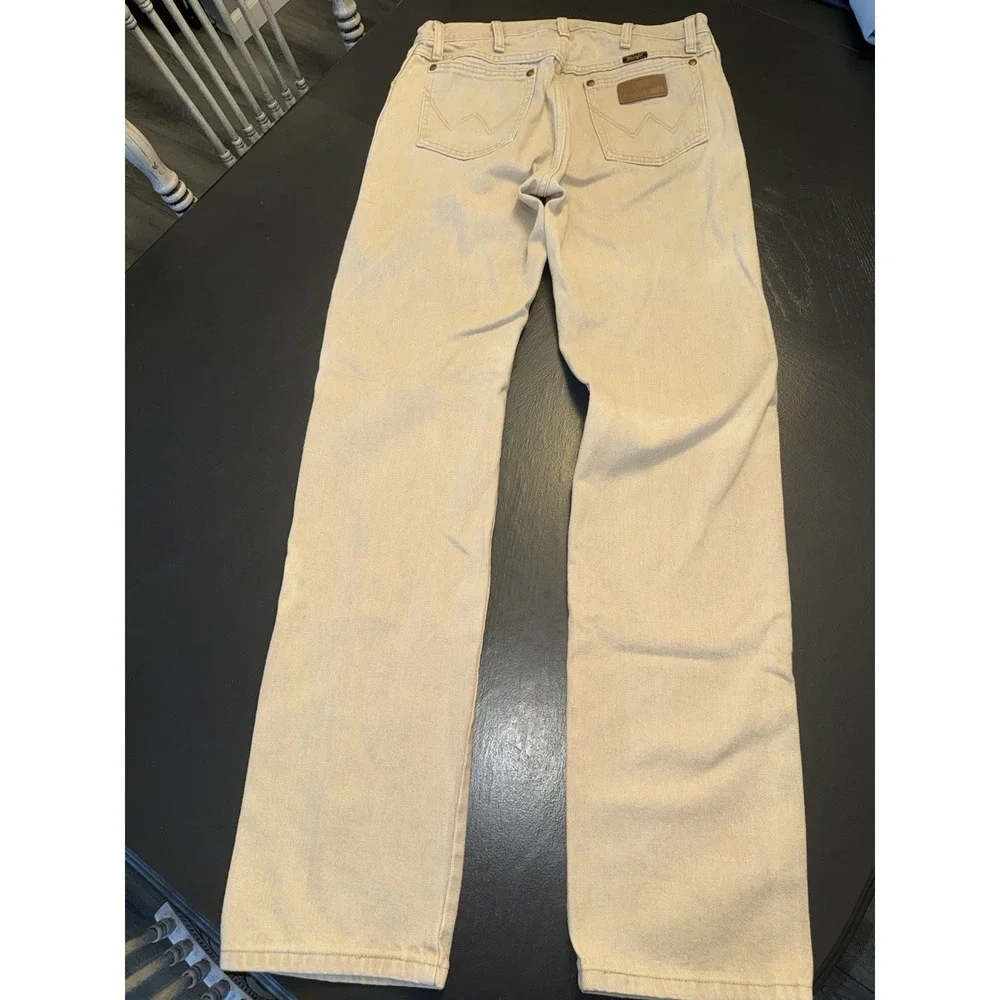 Wrangler Jeans Men 31x36 Cowboy Cut Straight Tan Denim Western Workwear