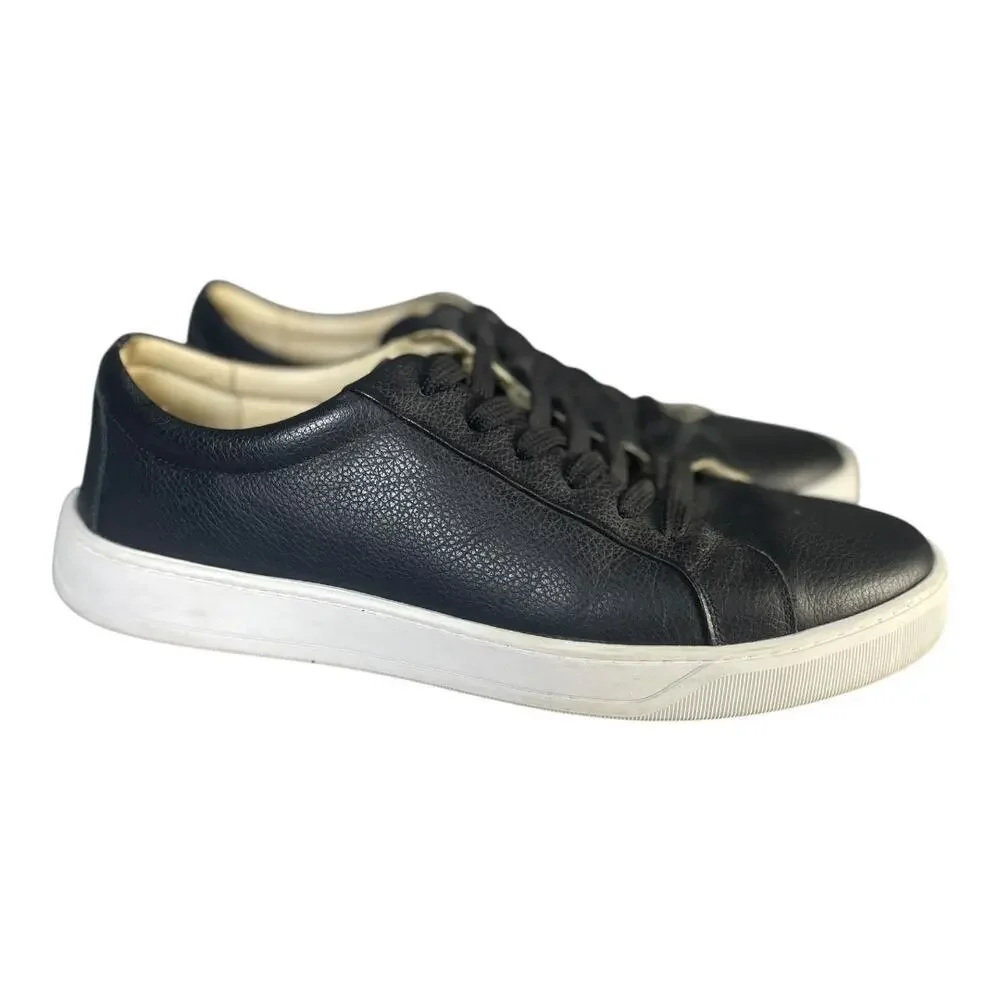 Mercanti Fiorentini Men’s Black Leather Sneakers Size-10M