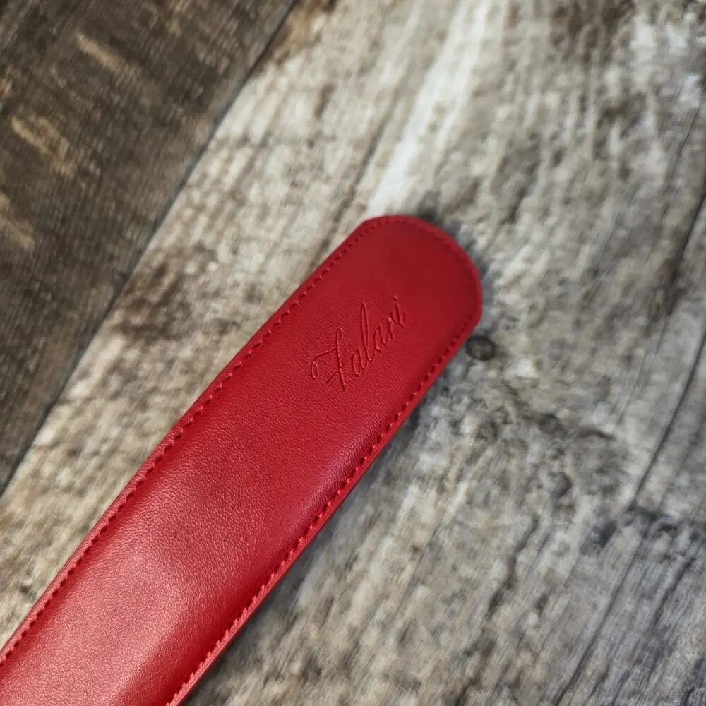 N/A red leather