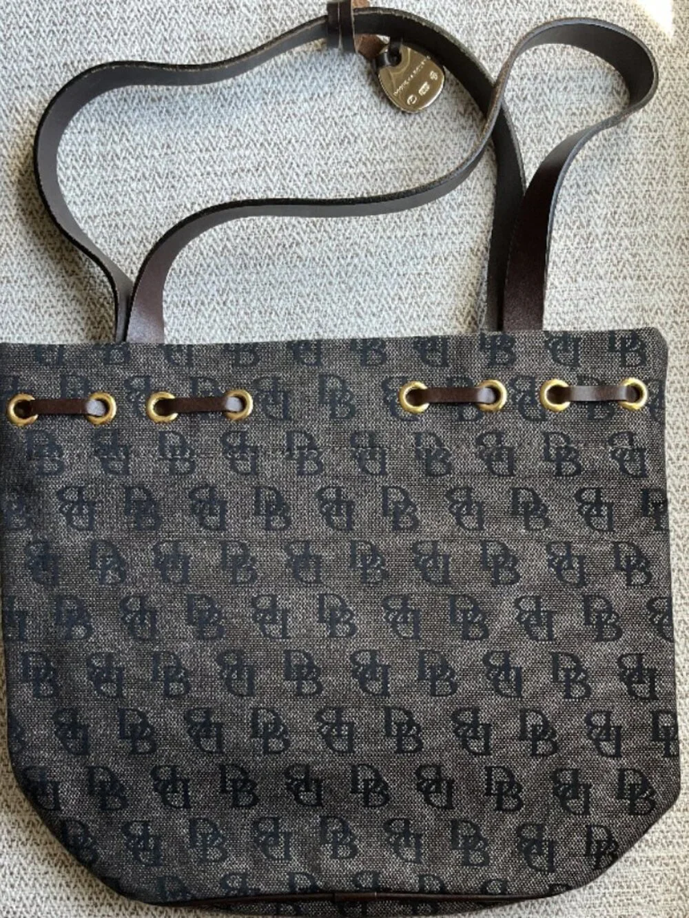 Dooney & Bourke signature monogram bucket tote