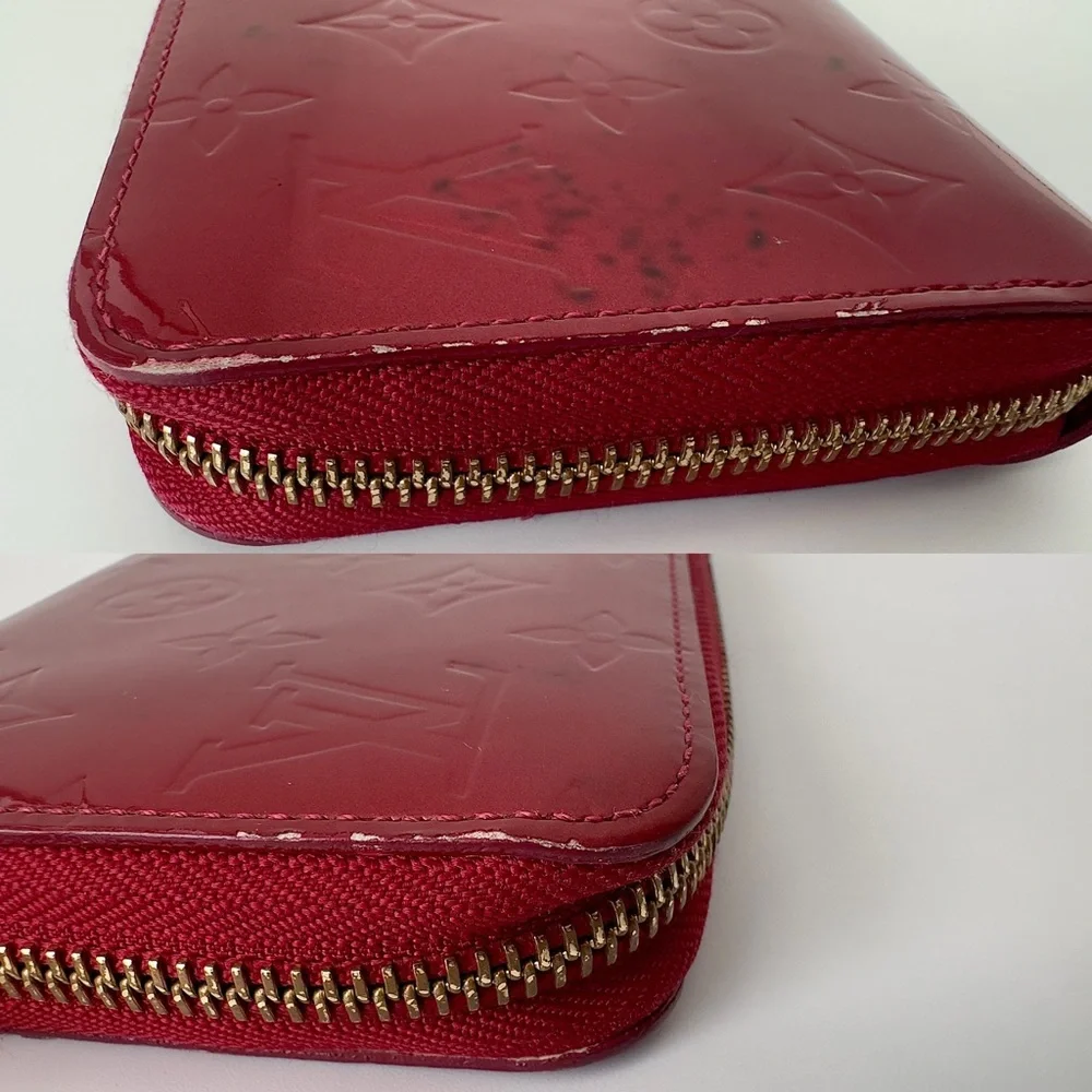 Louis Vuitton Vernis Red Zip-Around Wallet