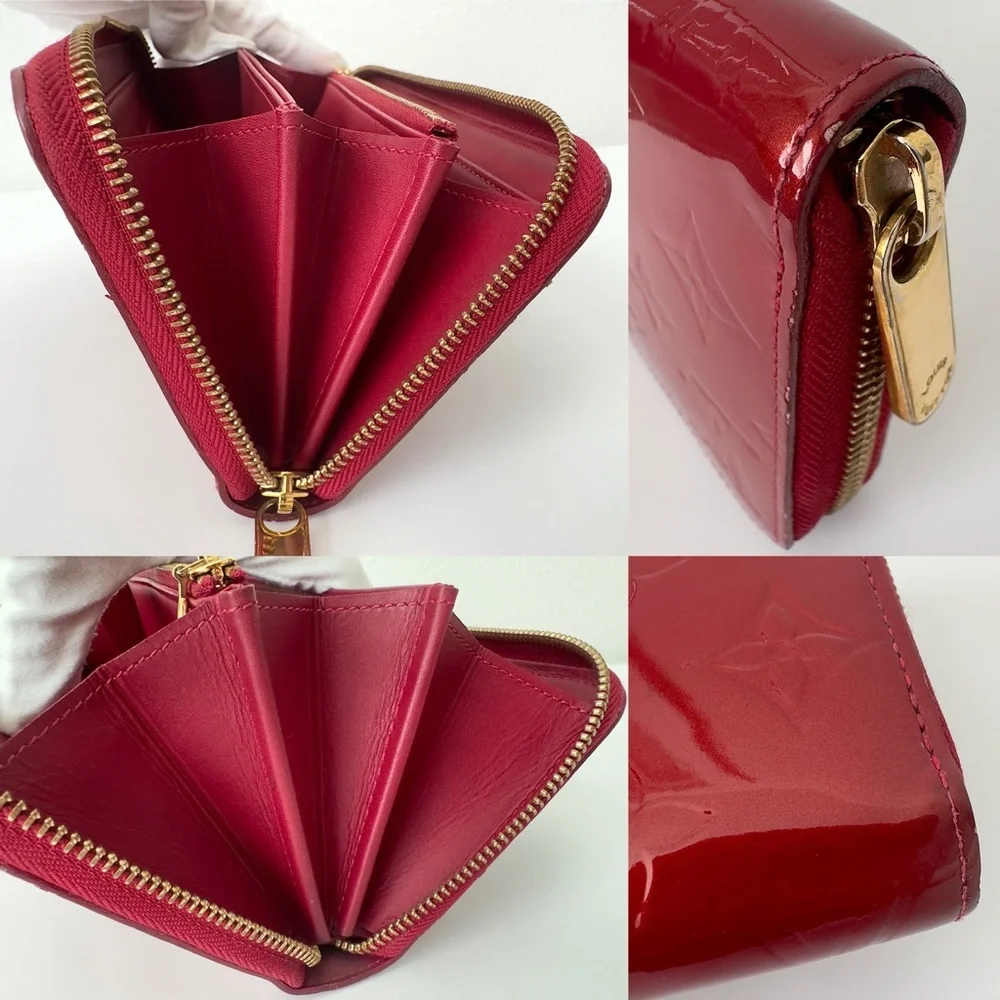 Louis Vuitton Vernis Red Zip-Around Wallet