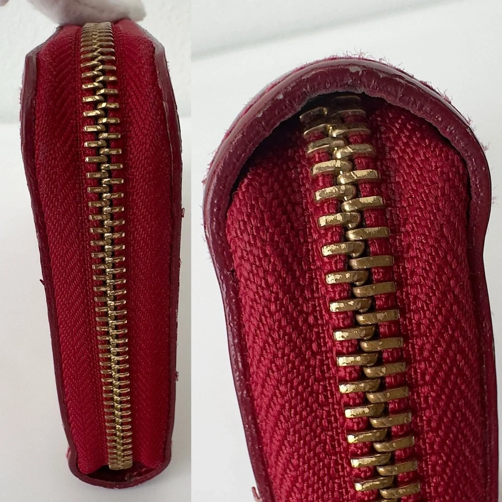 Louis Vuitton Vernis Red Zip-Around Wallet