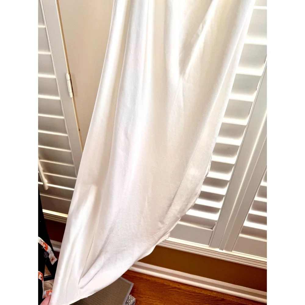 Abercrombie & Fitch One Shoulder Satin Maxi Dress Cream Small Tall ST New