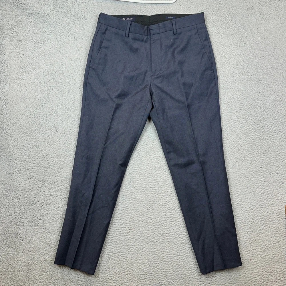 J.Crew Thompson Navy Blue Wool Slim Fit 2 Piece Suit 36S 30x30 Pants Mens