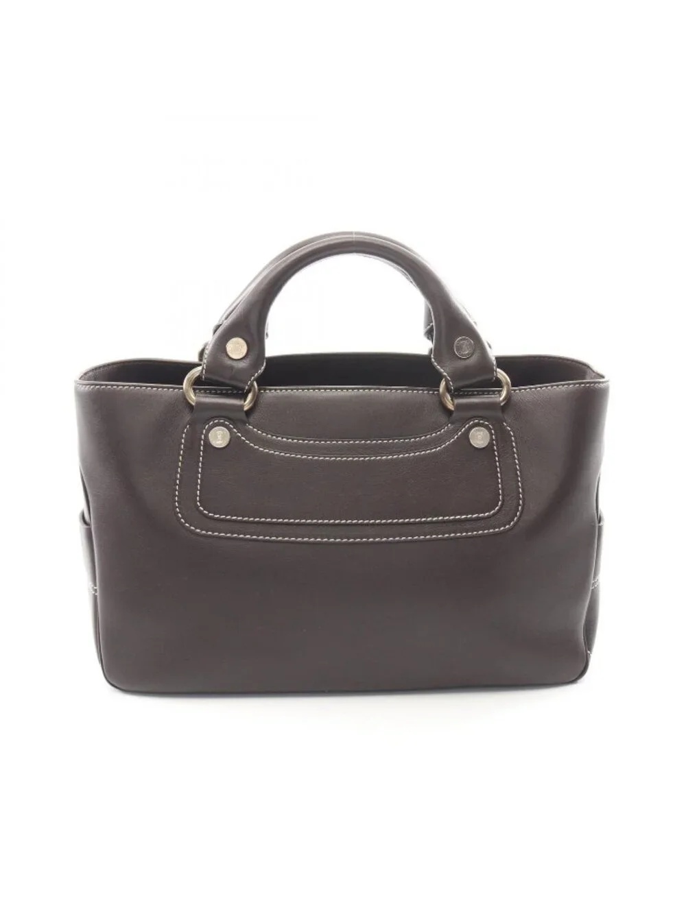 Celine Handbag Boogie Bag Dark Brown Leather