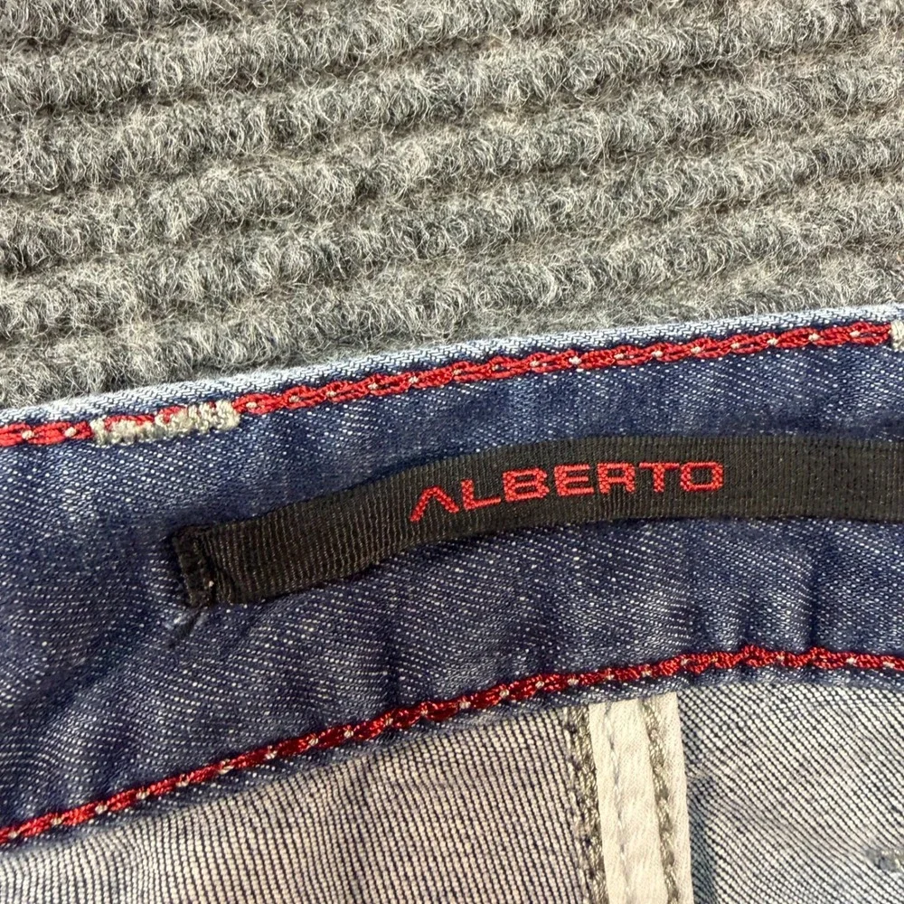 Alberto Stone Modern Fit Luxury T400 Light Denim Jeans Mens 34x34(31) Straight