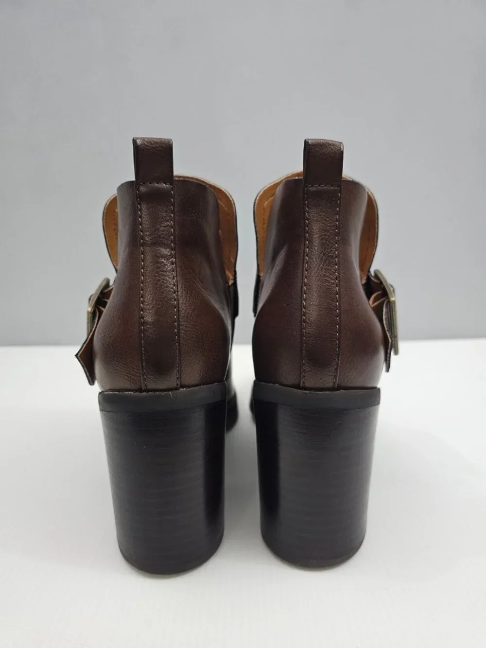 Korks Kork Ease Kari Ankle Bootie Womens 9.5 Dark Brown Leather Platform Heel
