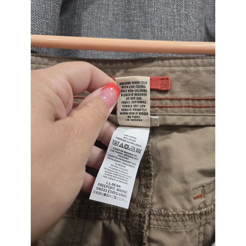 L.L.Bean Riverton Pants Mens 33x30 Brown Canvas Hiking Trail Outdoor Utility