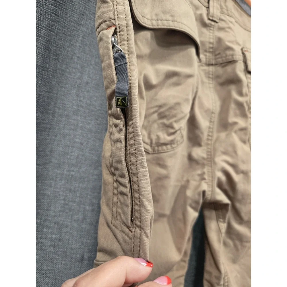 L.L.Bean Riverton Pants Mens 33x30 Brown Canvas Hiking Trail Outdoor Utility