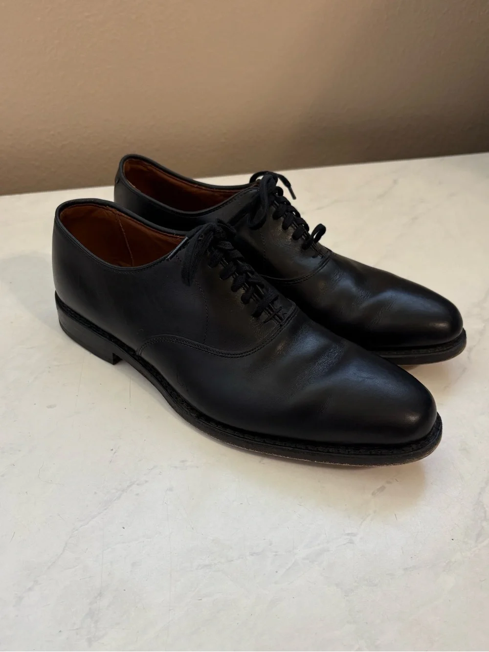Allen Edmunds Men’s 8.5 D Carlyle Black Leather Oxford Dress Shoes Lace Up