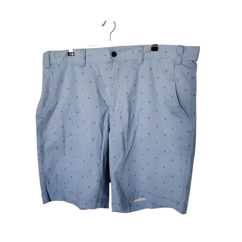 St. John's Bay Mens Flat Front Comfort Stretch Knee Length Shorts 46 Tall