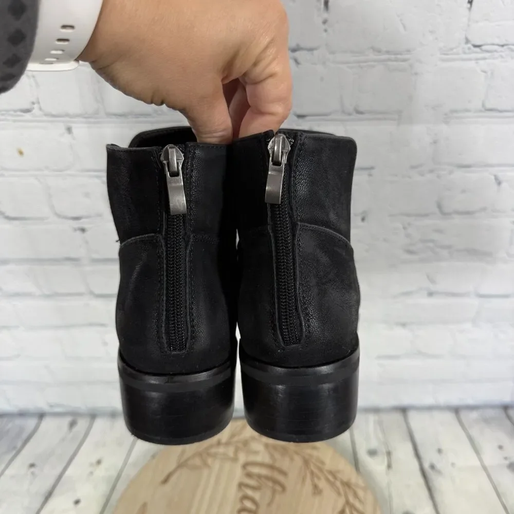 Corkys Boutique Western Ankle Booties Women Size 9 Black Side Zip Block Heel