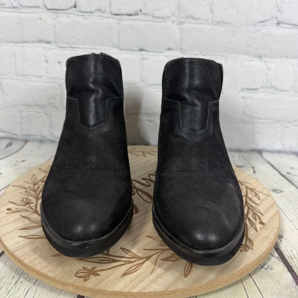 Corkys Boutique Western Ankle Booties Women Size 9 Black Side Zip Block Heel