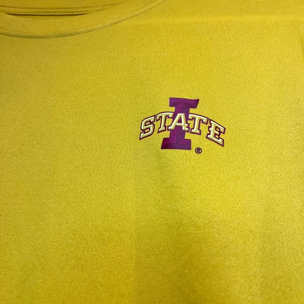Nike Iowa State Cyclones Shirt Mens Large Yellow Long Sleeve Dri-FIT Collegiate