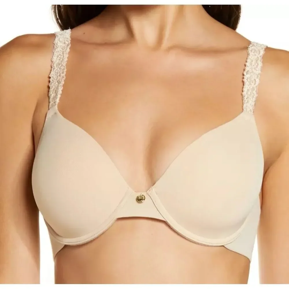 Natori Rose Dream Custom Coverage Underwire T Shirt Bra 731080‎ Tan 34DDD
