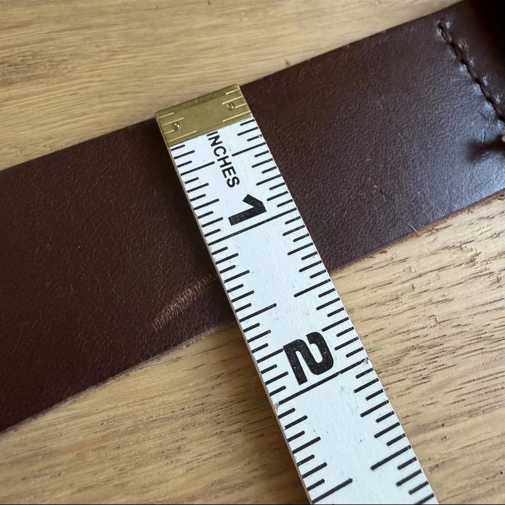 Fjällräven Singi Leather Belt Brown 4cm Brass Buckle Size 110 / 44 New With Tag