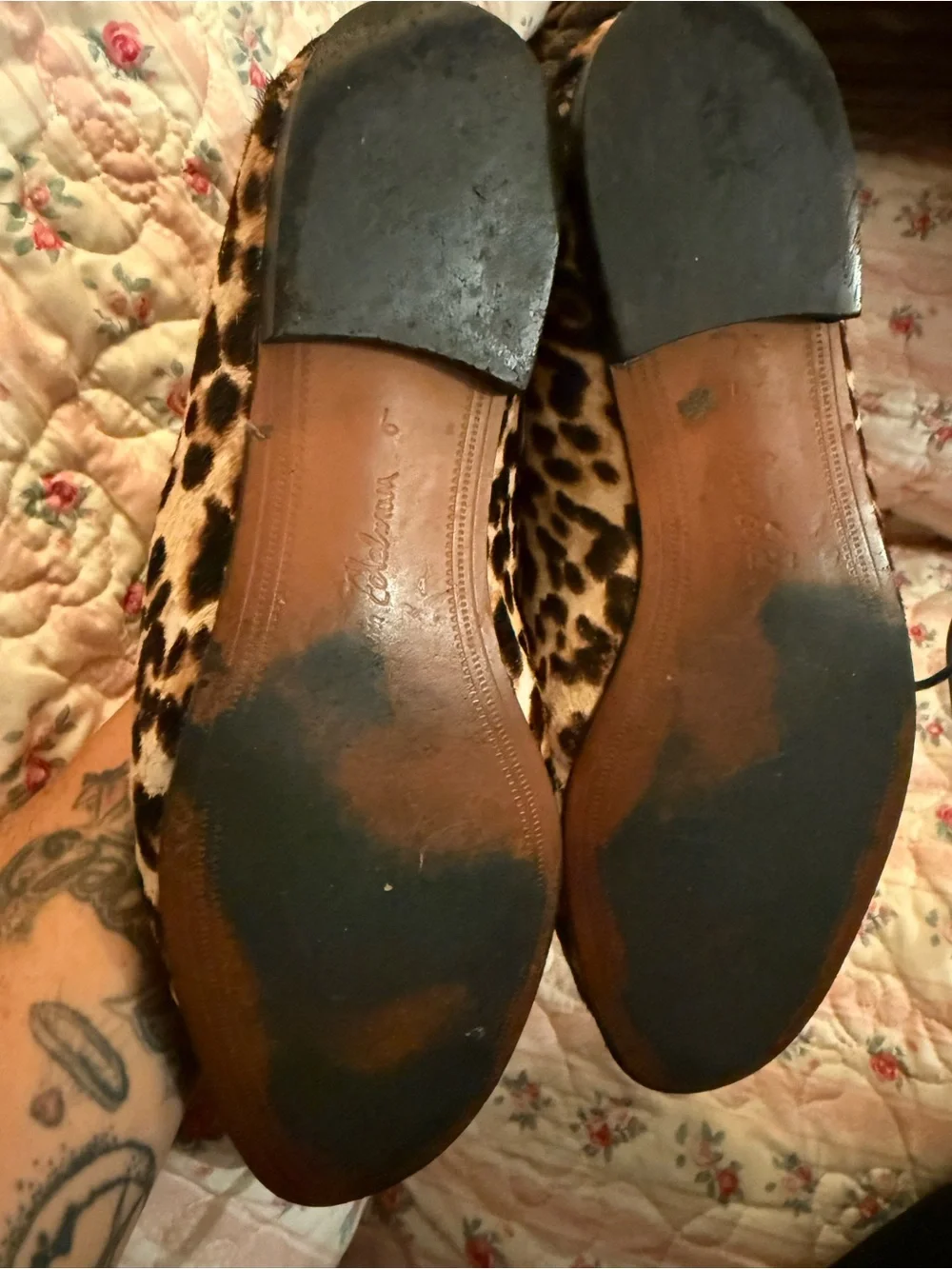 Sam Edelman Leopard Calf Hair Horsebit Loafers Flats Size 9