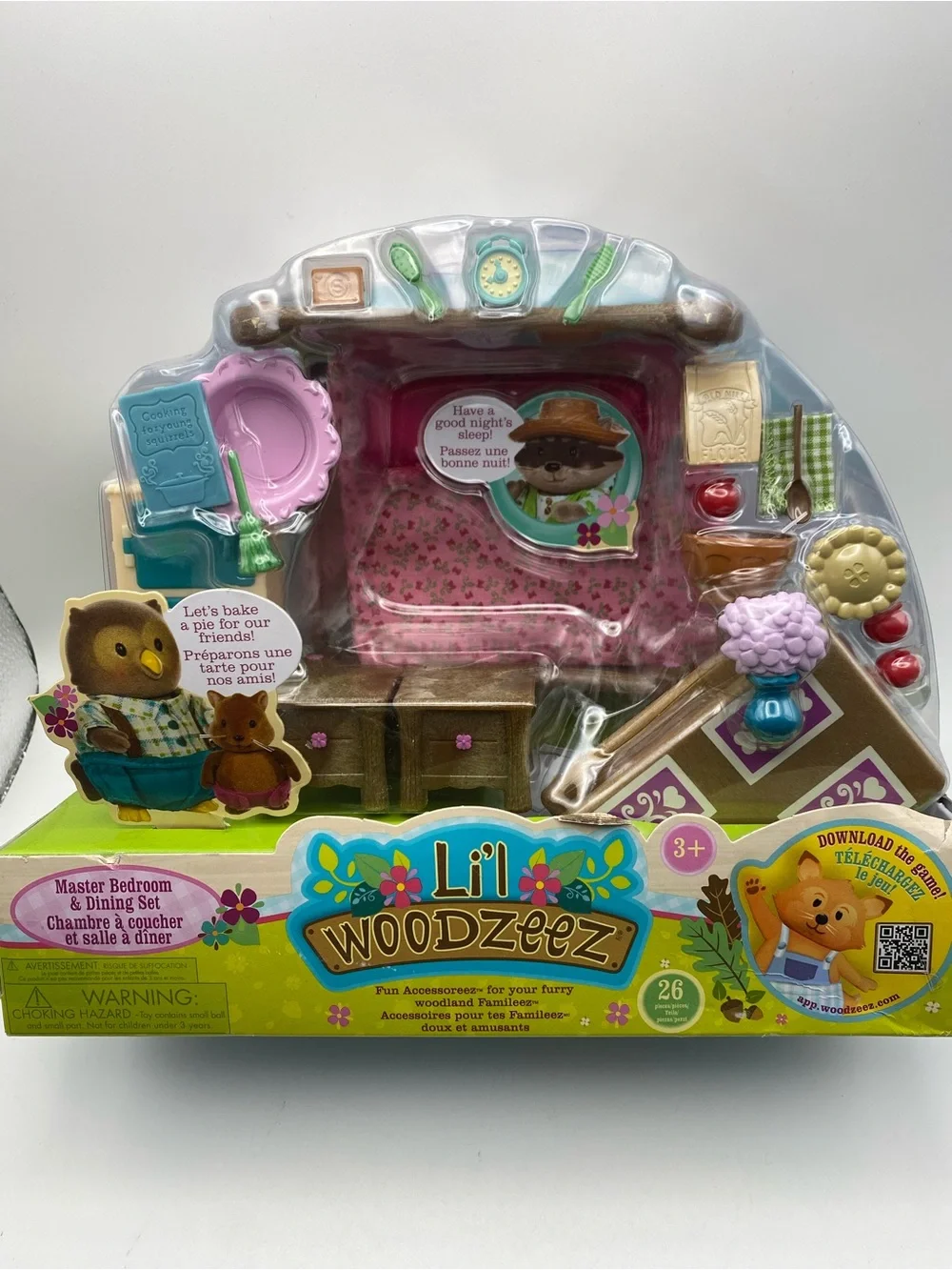 Li'l Woodzeez Pink Master Bedroom & Dining Playset - Pink