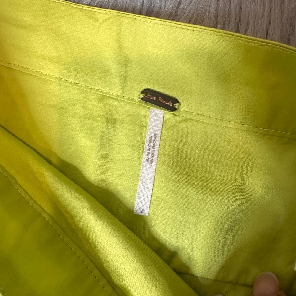 Free People Lemon Yellow Midi Pencil Skirt