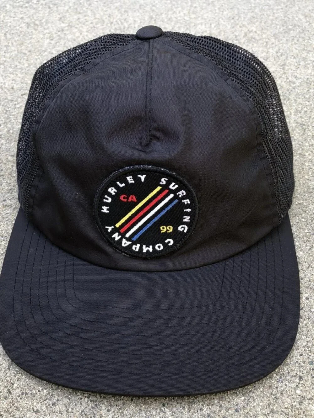 HURLEY SURFING COMPANY Trucker Hat Men's Snapback Black Adjustable Cap